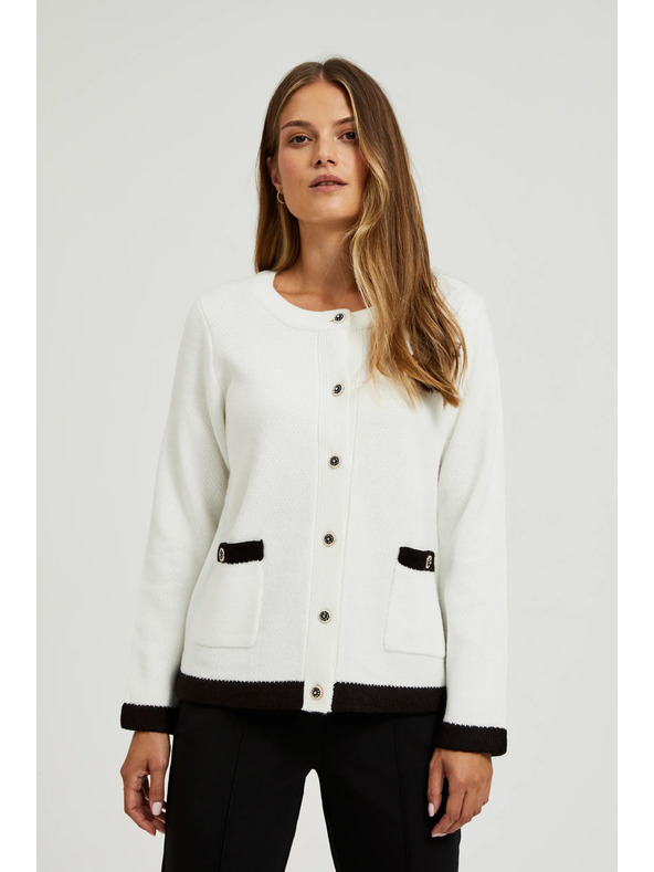 Moodo Bel razpet pulover z okrasnimi gumbi Moodo