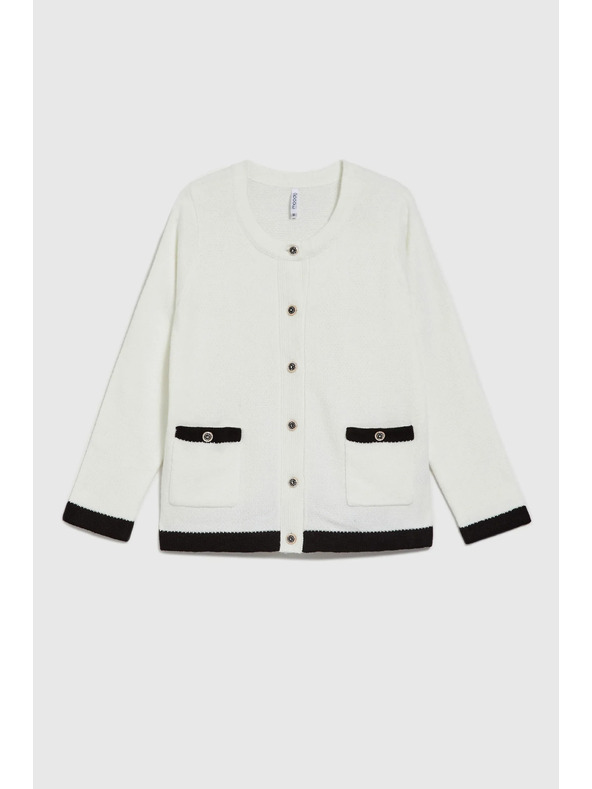 Moodo Bel razpet pulover z okrasnimi gumbi Moodo