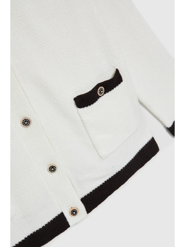 Moodo Bel razpet pulover z okrasnimi gumbi Moodo