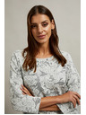Moodo Bel pulover s cvetličnim vzorcem in 3/4 rokavi Moodo