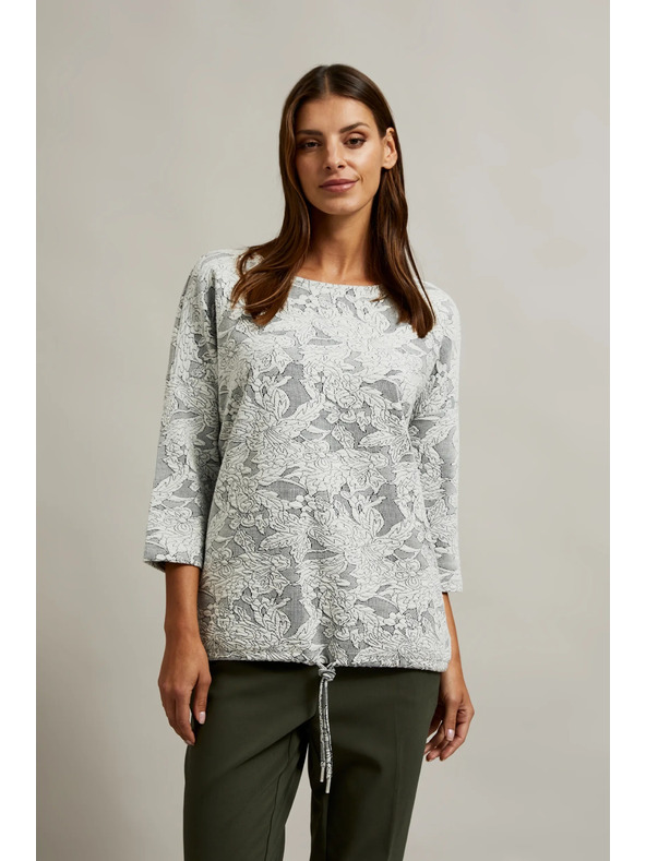 Moodo Bel pulover s cvetličnim vzorcem in 3/4 rokavi Moodo