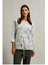 Moodo Bel pulover s cvetličnim vzorcem in 3/4 rokavi Moodo