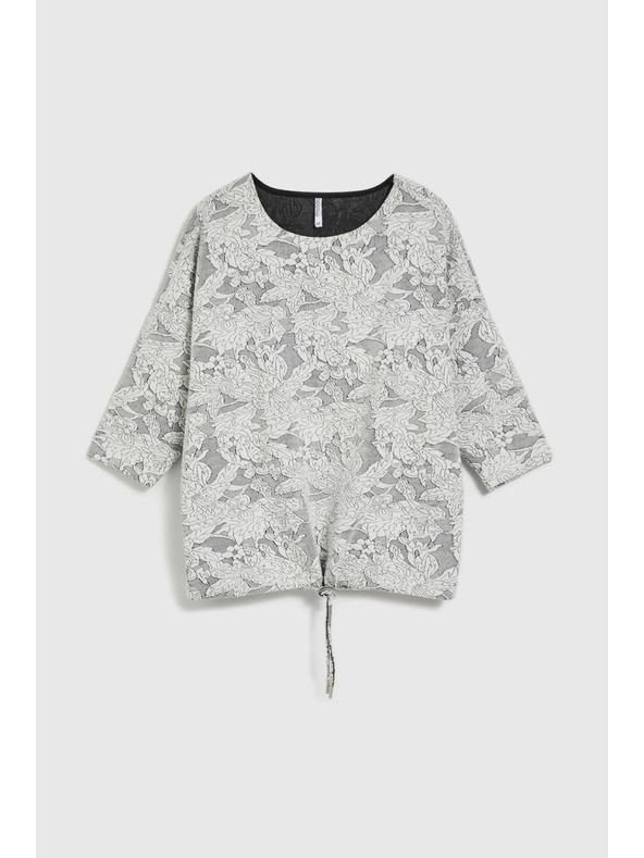 Moodo Bel pulover s cvetličnim vzorcem in 3/4 rokavi Moodo