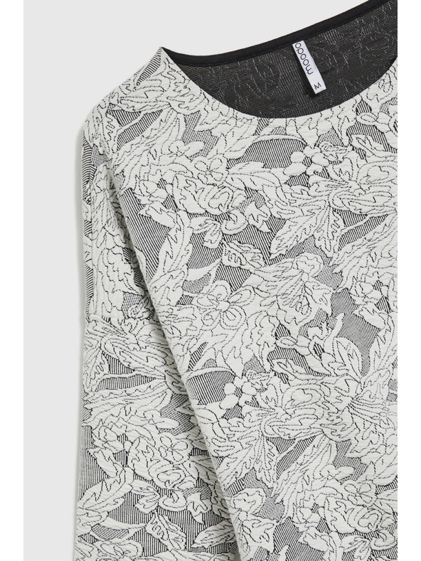 Moodo Bel pulover s cvetličnim vzorcem in 3/4 rokavi Moodo