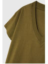 Moodo Olivna majica z V-izrezom Moodo