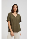 Moodo Olivna bluza z V izrezom Moodo