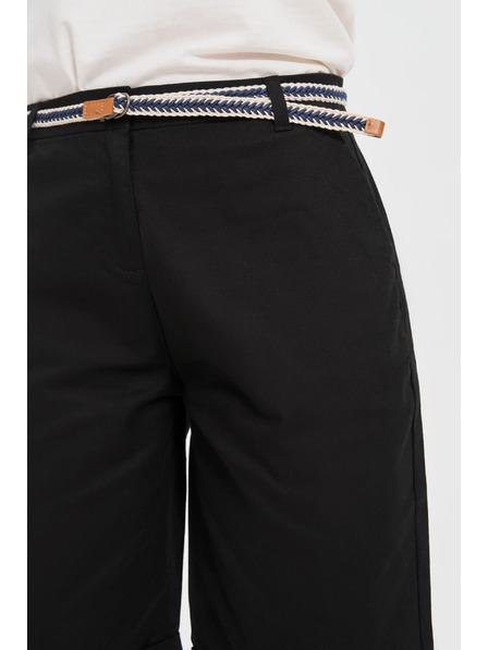 Moodo Bombažne kratke hlače z pasom črne Moodo