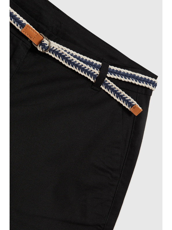 Moodo Bombažne kratke hlače z pasom črne Moodo