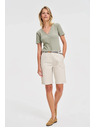 Moodo Bombažne kratke hlače z pasom bež Moodo