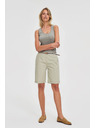 Moodo Bombažne kratke hlače z pasom olivno zelene Moodo