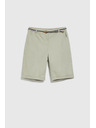 Moodo Bombažne kratke hlače z pasom olivno zelene Moodo