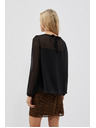Moodo Črna ženska bluza z nagubanimi rokavi Moodo
