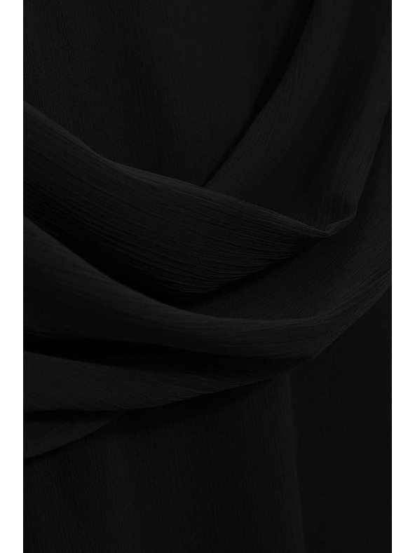 Moodo Črna ženska bluza z nagubanimi rokavi Moodo