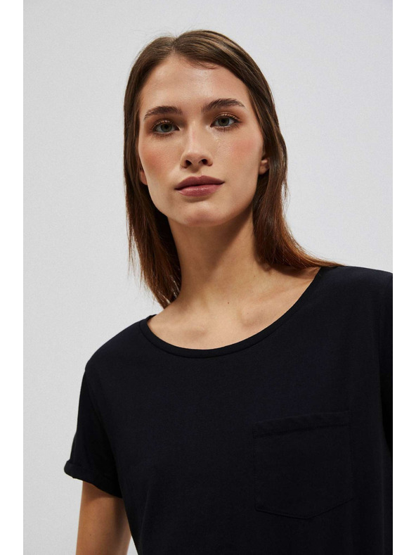 Moodo Črna ženska dolga srajca Moodo