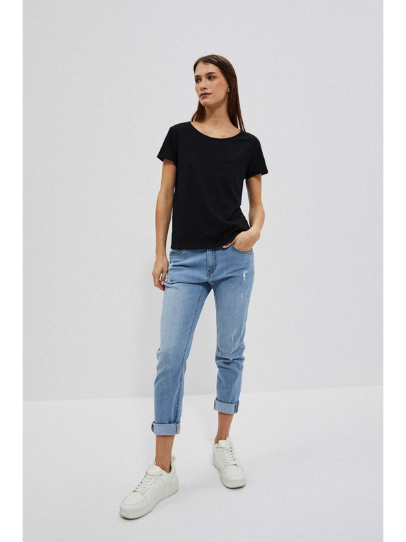 Moodo Črna ženska dolga srajca Moodo