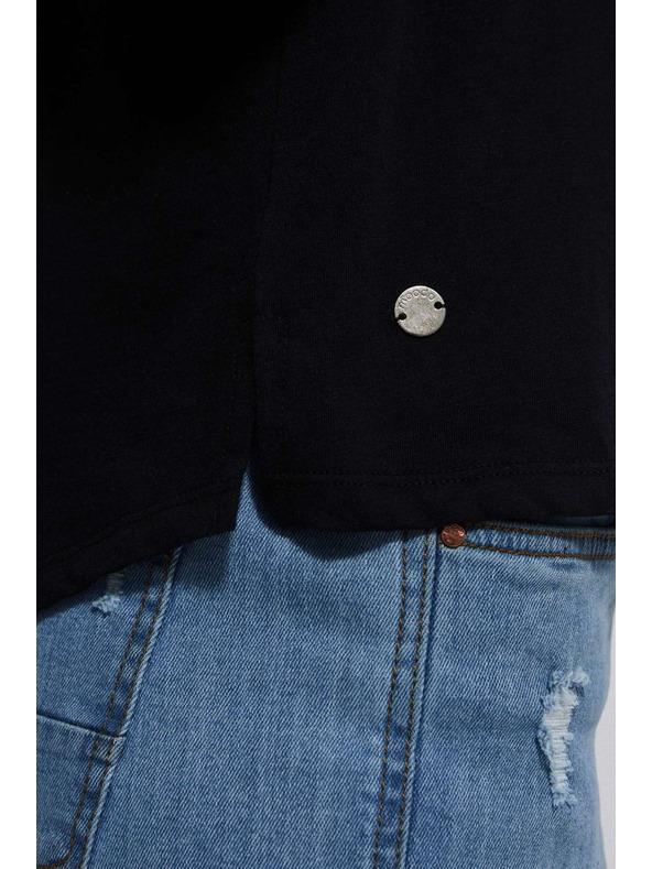 Moodo Črna ženska dolga srajca Moodo