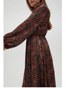 Moodo Oranžno-rjava ženska vzorčasta obleka Moodo