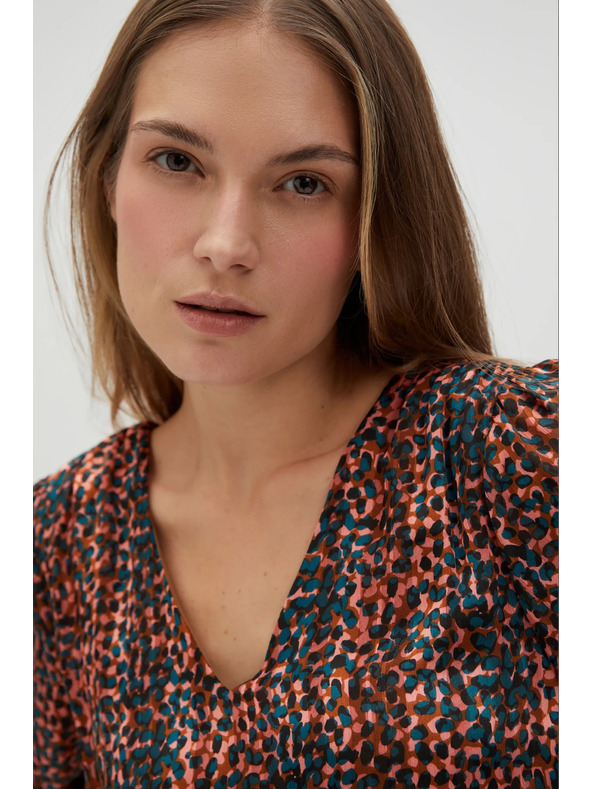 Moodo Oranžno-rjava ženska vzorčasta obleka Moodo