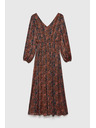 Moodo Oranžno-rjava ženska vzorčasta obleka Moodo
