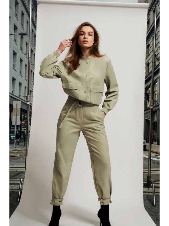 Moodo Svetlo zelene ženske hlače Moodo