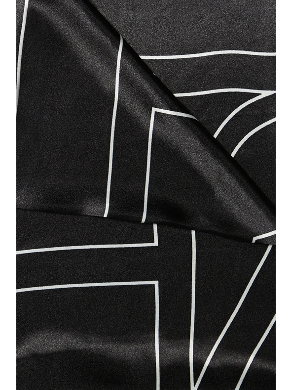 Moodo Belo-črni ženski vzorčasti šal Moodo