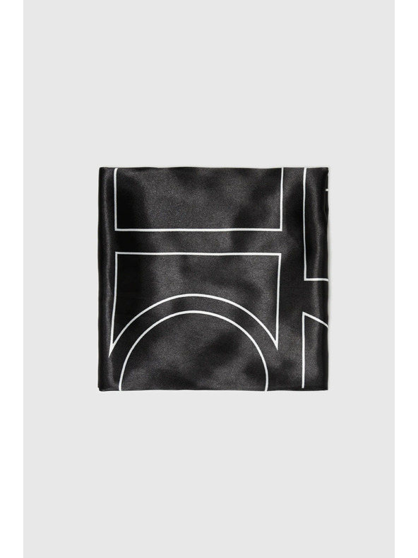 Moodo Belo-črni ženski vzorčasti šal Moodo