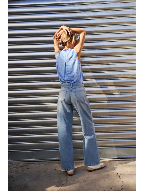 Moodo Modre ženske raztrgane kavbojke Moodo