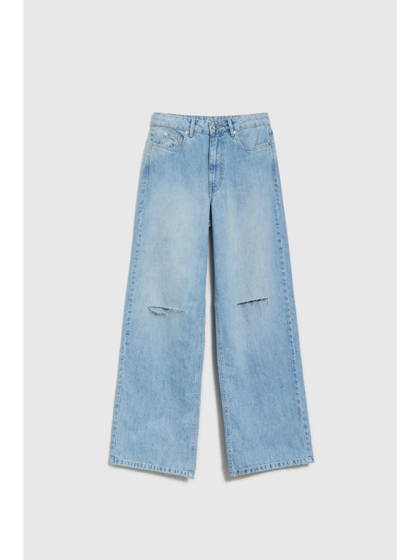 Moodo Modre ženske raztrgane kavbojke Moodo