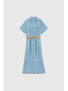 Moodo Modra ženska srajčna obleka Moodo