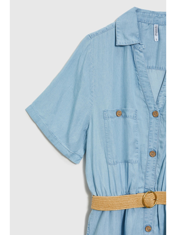 Moodo Modra ženska srajčna obleka Moodo
