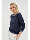 Moodo Temno modra ženska majica z dolgimi rokavi Moodo