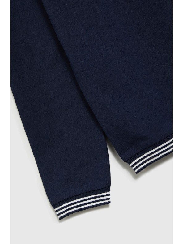 Moodo Temno modra ženska majica z dolgimi rokavi Moodo