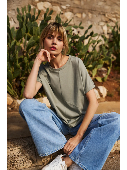 Moodo Kaki ženska ohlapna majica Moodo