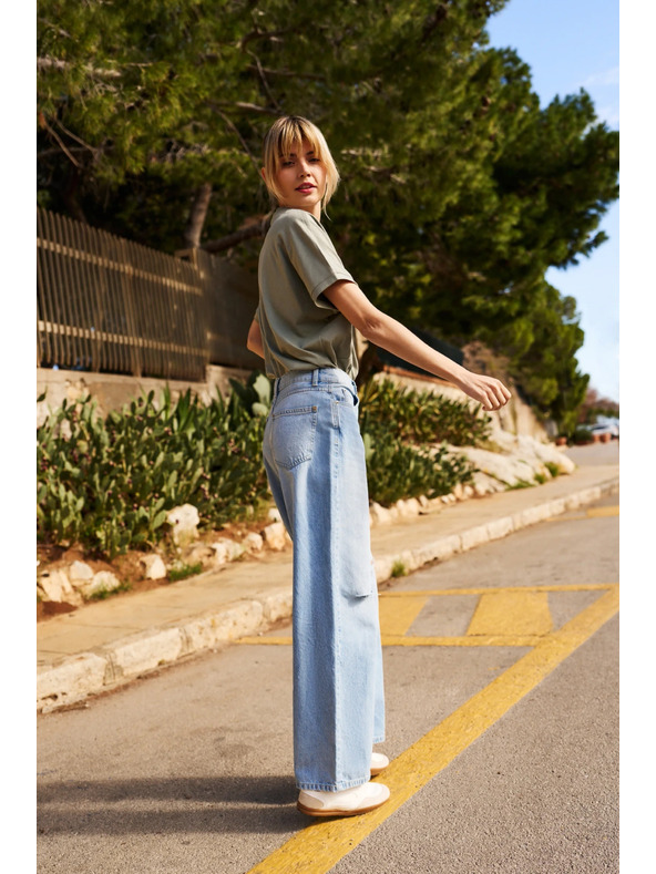 Moodo Kaki ženska ohlapna majica Moodo