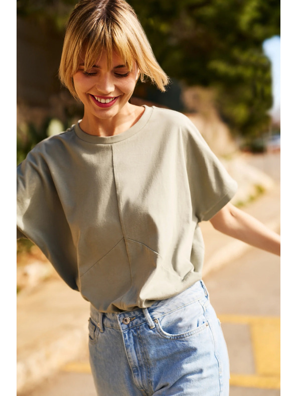 Moodo Kaki ženska ohlapna majica Moodo