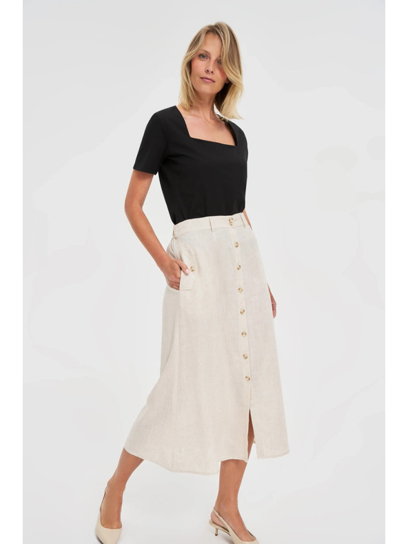 Moodo Črna ženska dolga srajca Moodo