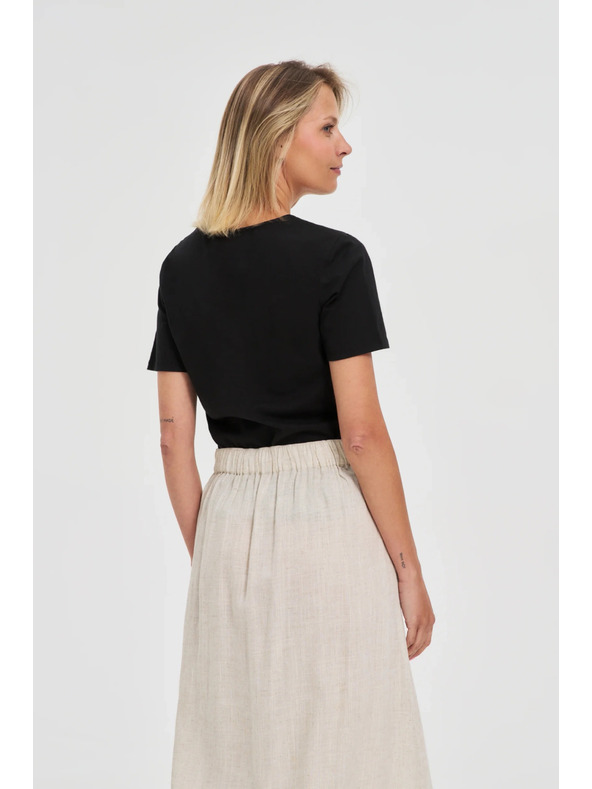 Moodo Črna ženska dolga srajca Moodo