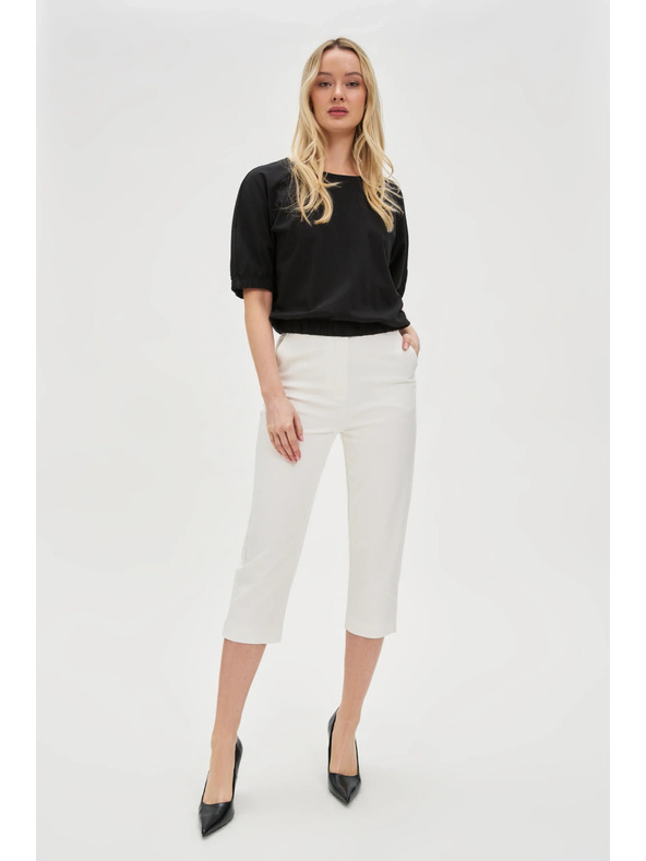 Moodo Črna ženska bombažna majica Moodo