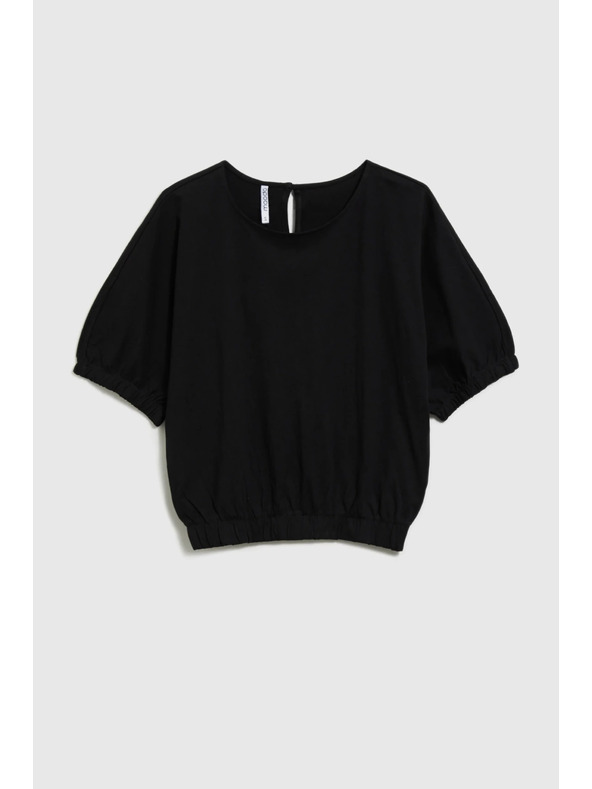 Moodo Črna ženska bombažna majica Moodo