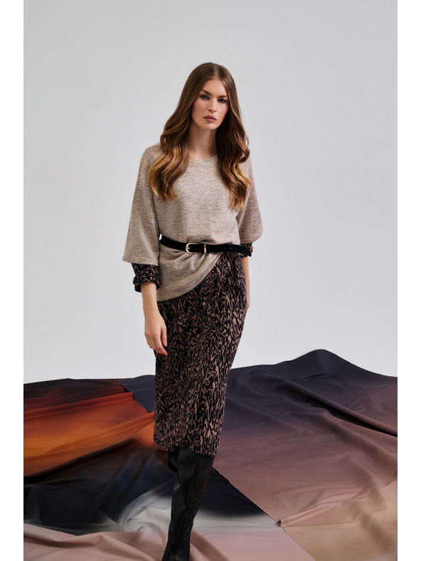 Moodo Rjave vzorčaste obleke Moodo