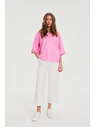 Moodo Bluza z V izrezom rožnata Moodo