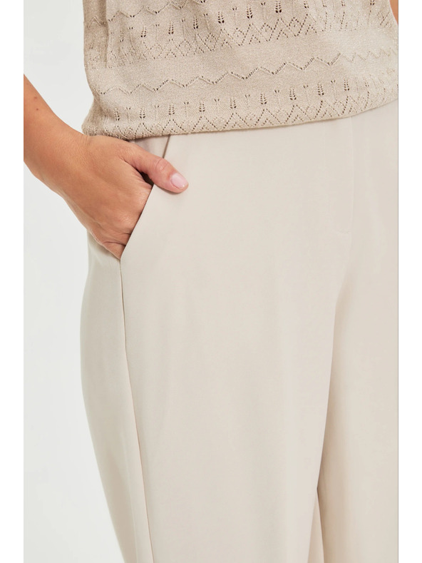 Moodo Bež hlače s skladami Moodo