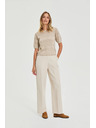 Moodo Bež hlače s skladami Moodo