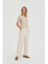 Moodo Bež hlače s skladami Moodo