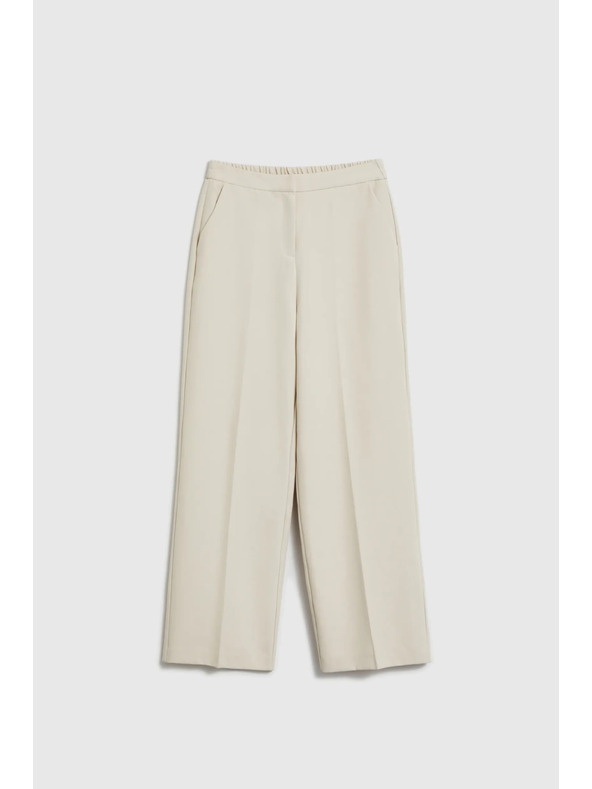 Moodo Bež hlače s skladami Moodo