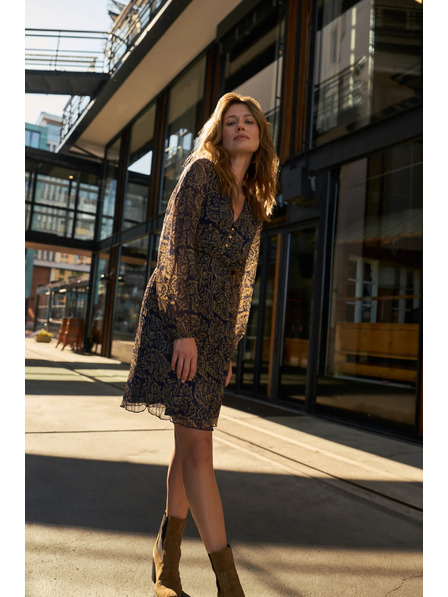 Moodo Vzorčaste obleke temno modre Moodo