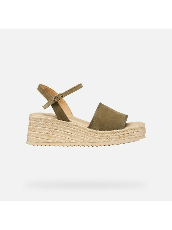 Geox Khaki ženski sandali Geox Alemeria