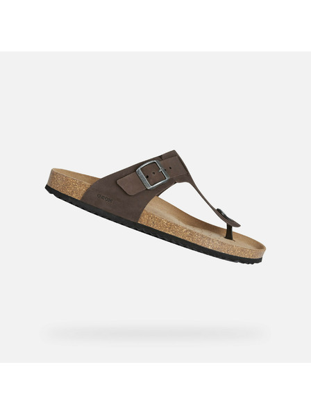 Geox Temno rjavi moški copati Geox Sandal Ghita