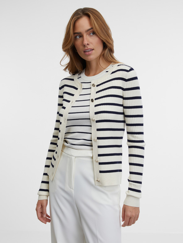 Orsay Krem ženska črtasta jopica ORSAY