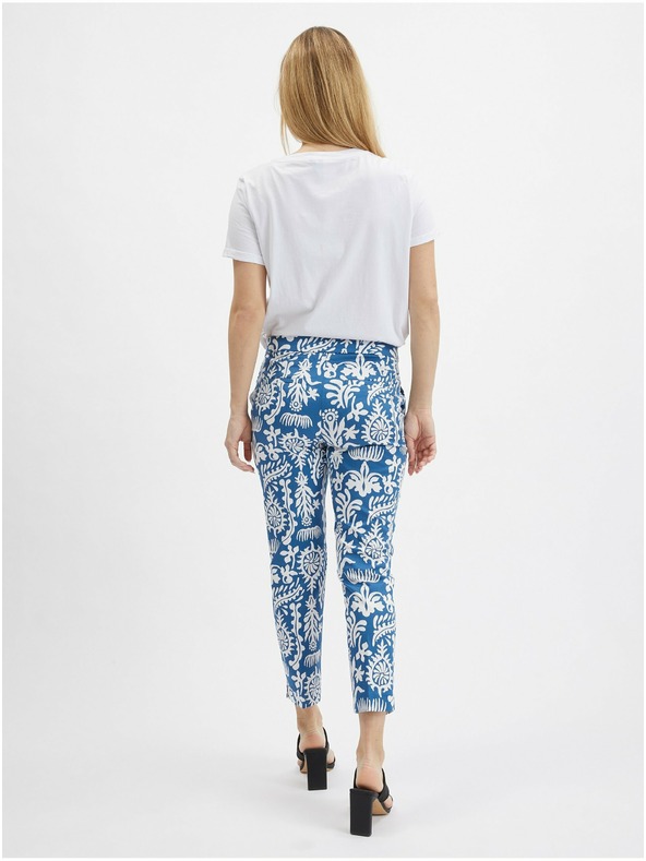 Orsay Belo-modre ženske vzorčaste hlače ORSAY